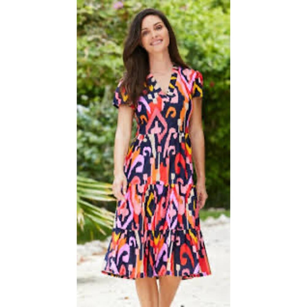 Jude Connally Libby Tiered High Stretch V Neck Dress NWOT size‎ XL